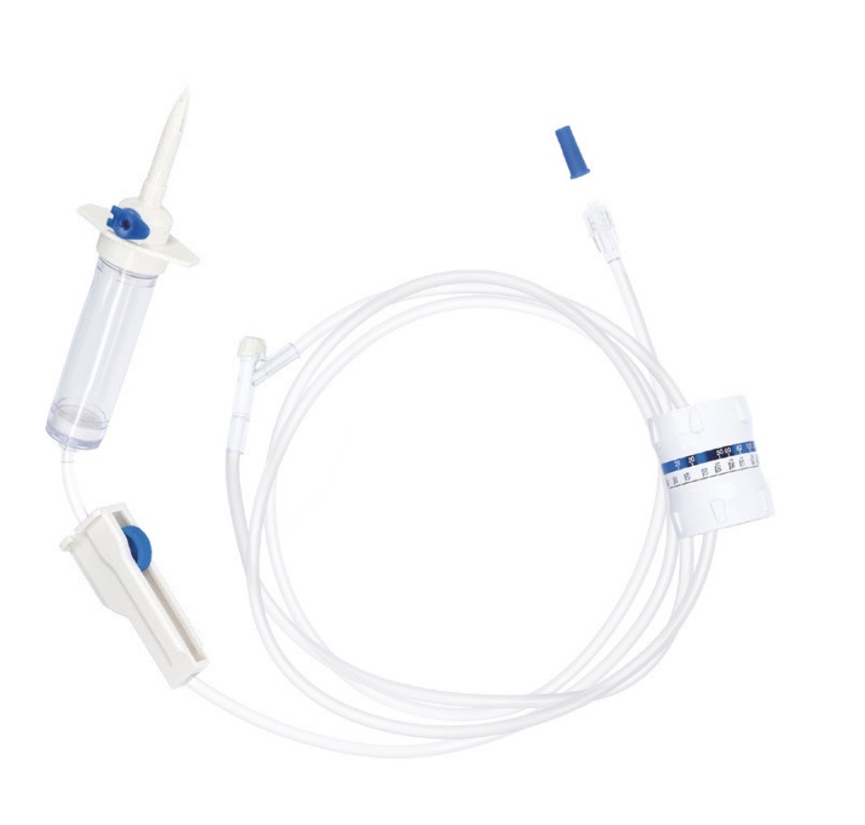 IV set with flow regulator