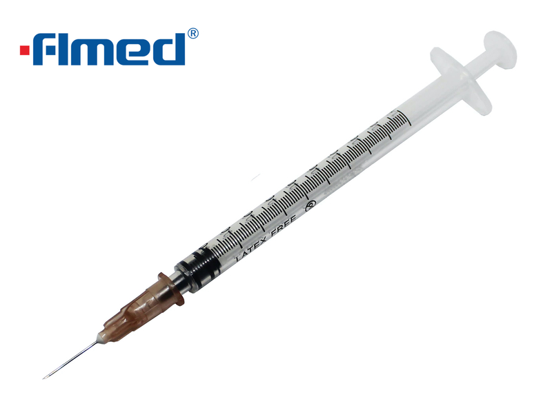 Disposable1ml Syringe Luer Slip With Hypodermic Needle 25g 26g 27g