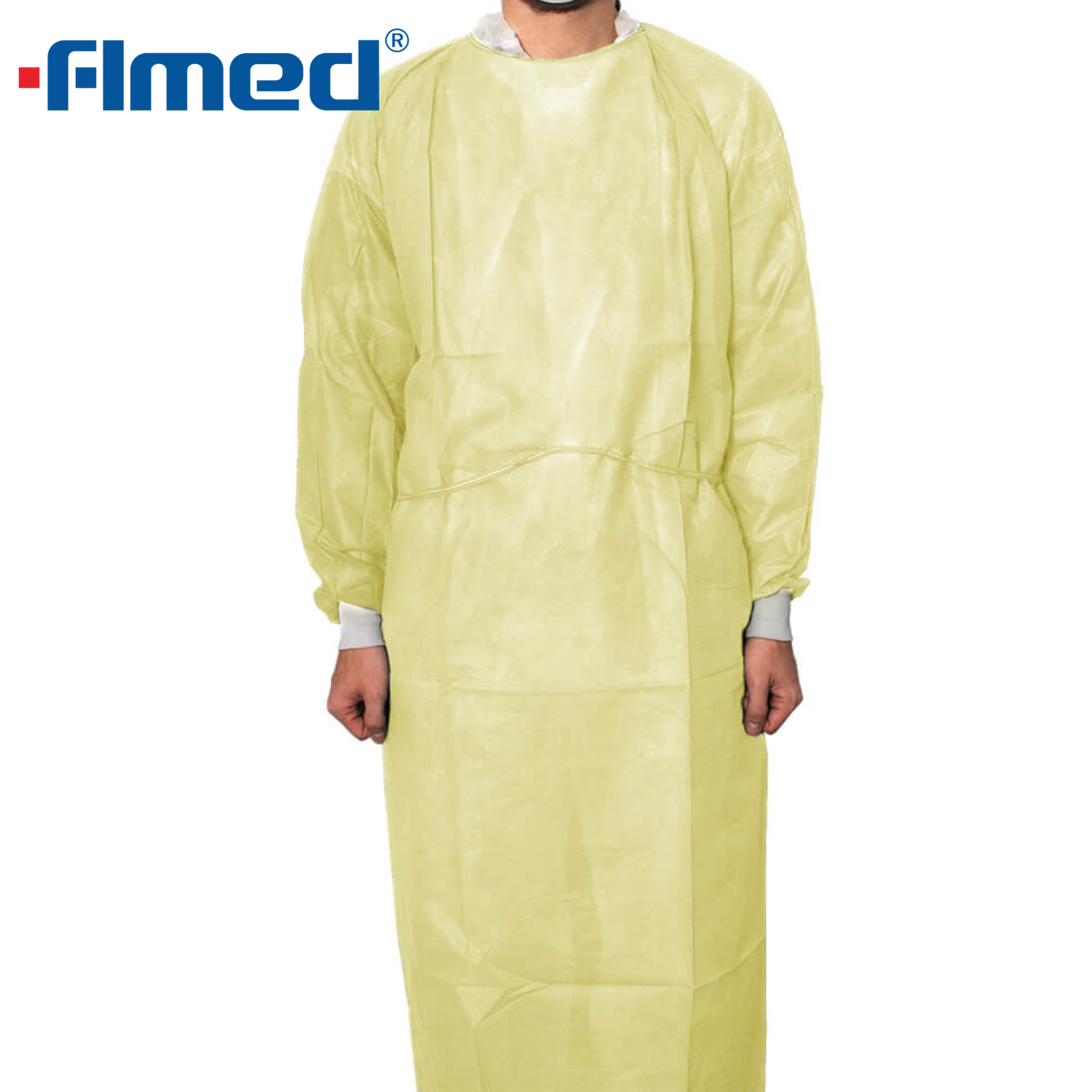 Medical Gown with Elastic Cuffs, PP Non-woven, Non-sterile