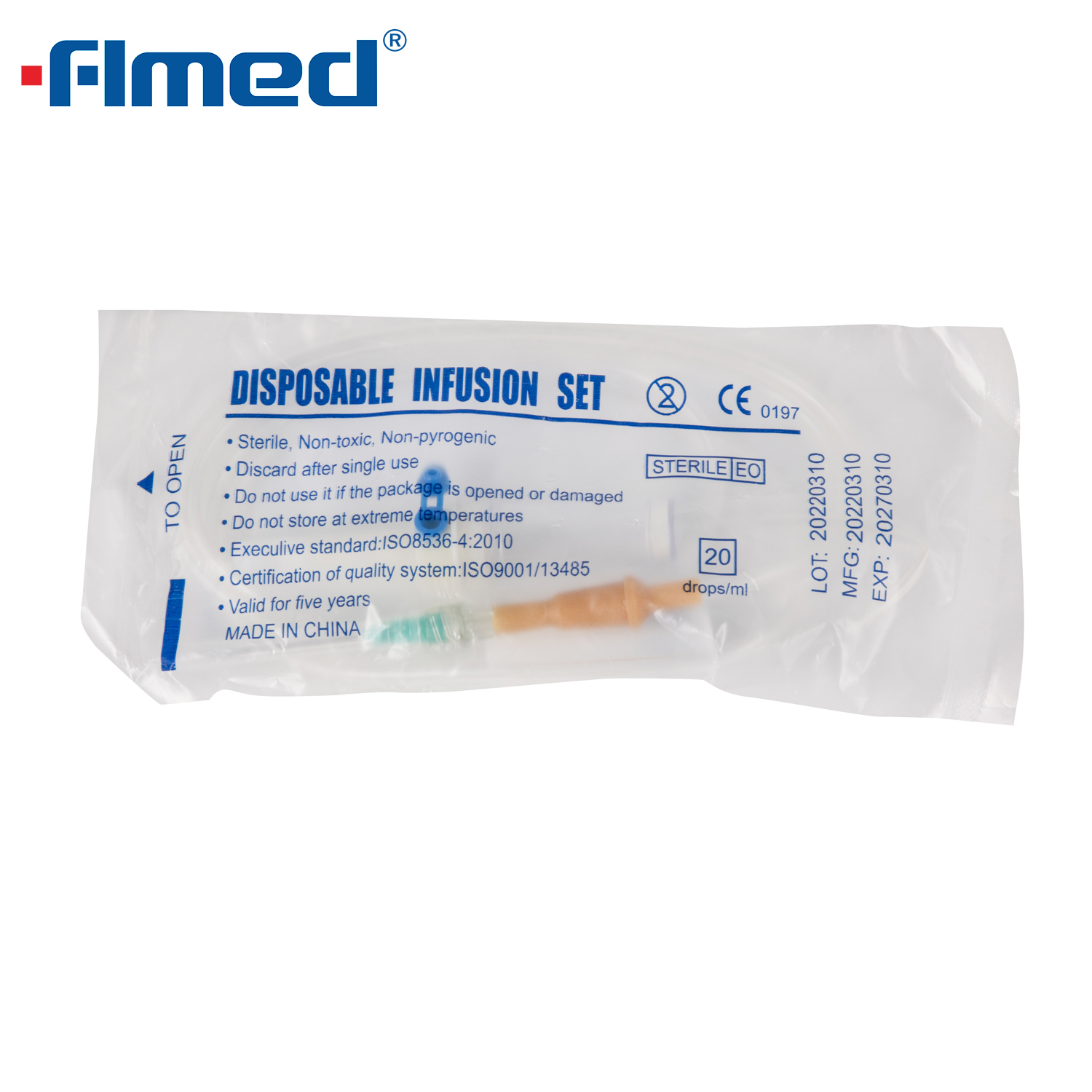 Disposable Medical IV Administration Sets with Needle Luer Slip 150cm