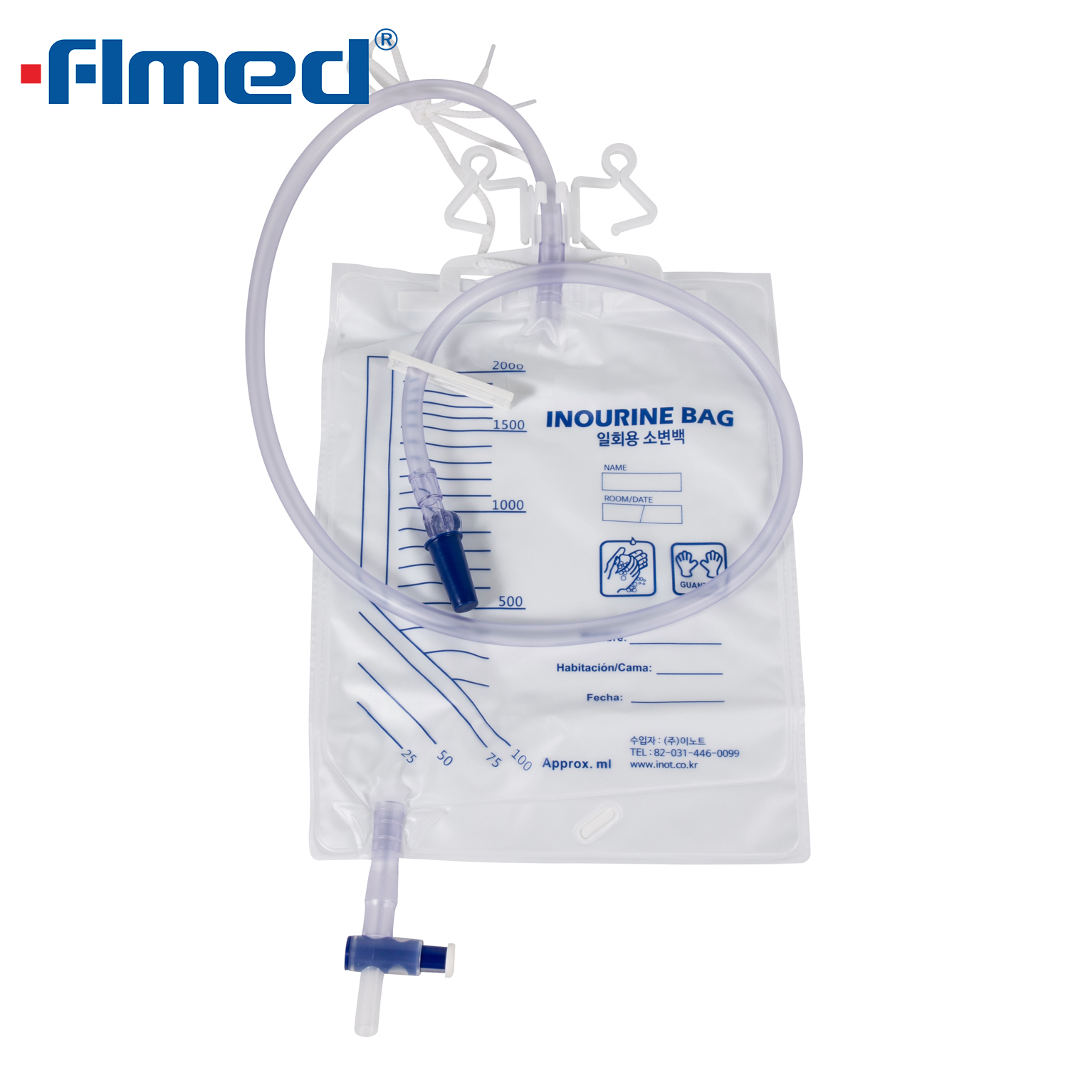 Medical Urinary Drainage Bag with Anti Reflux Device 2000Ml