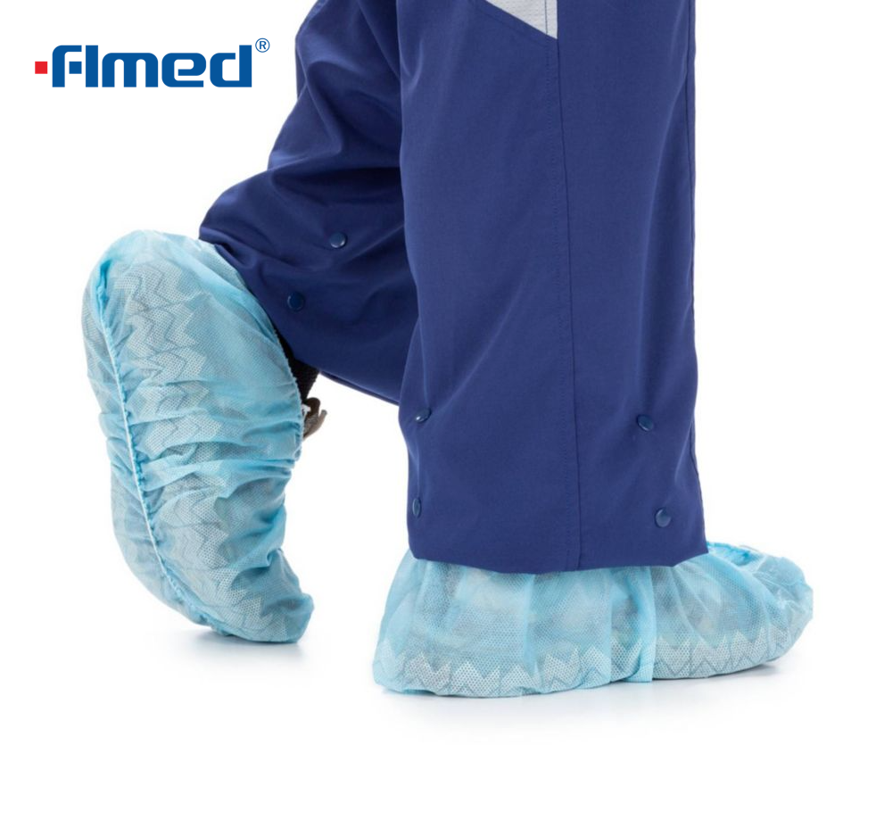 Disposable Medical Poly-coated High-top Shoe Covers