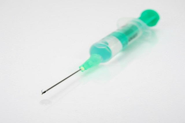 Hypodermic needle injection method and location