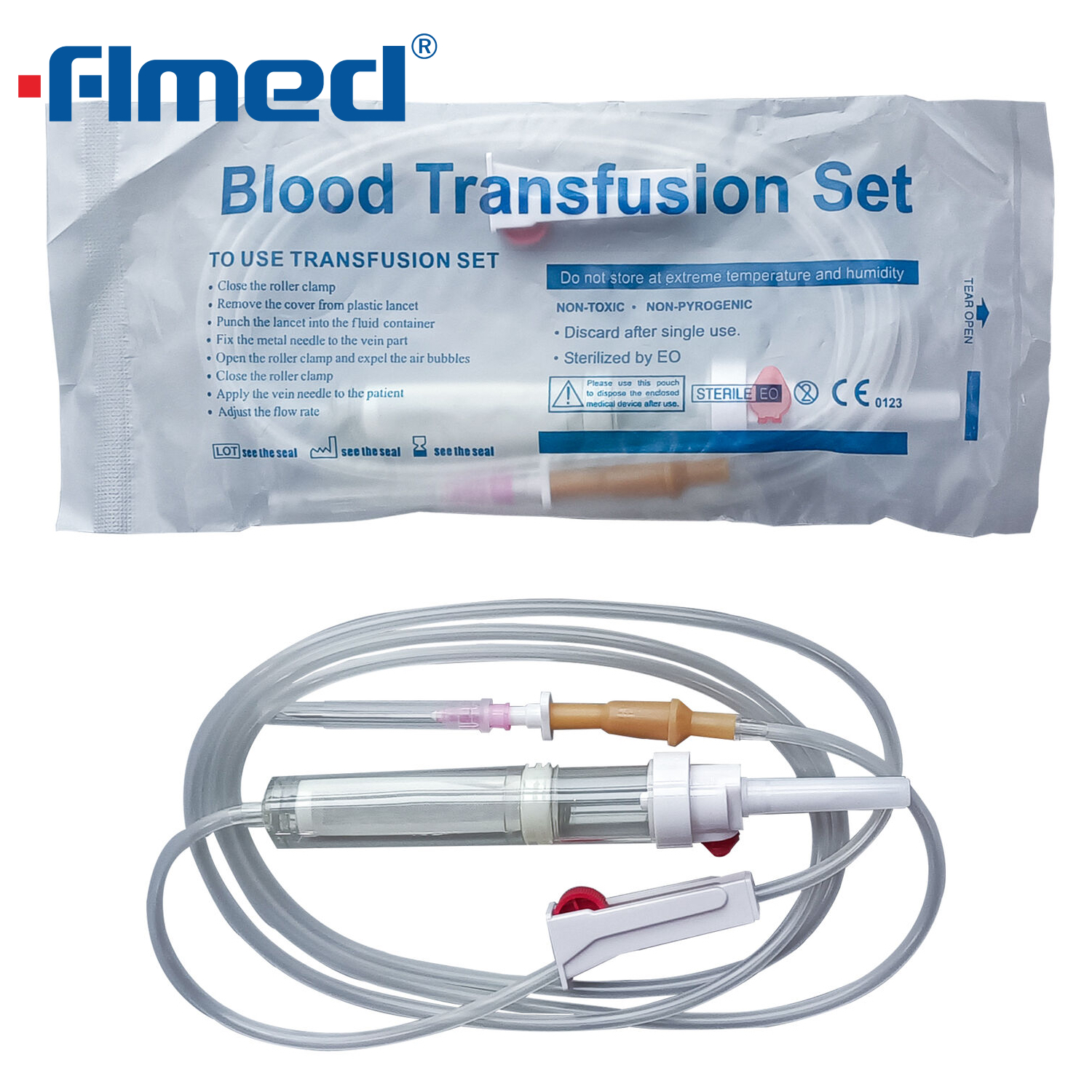 Disposable Blood Transfusion Set with needle
