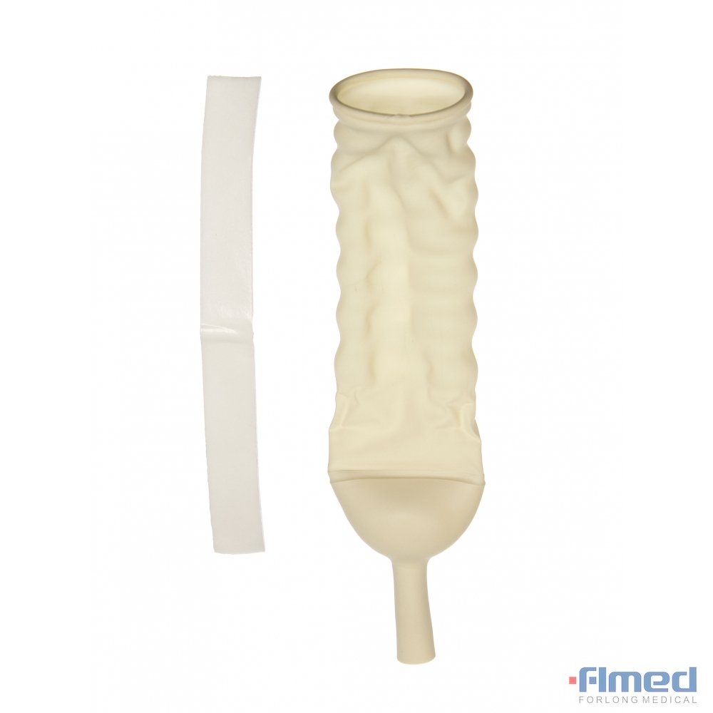How does a male external catheter work?
