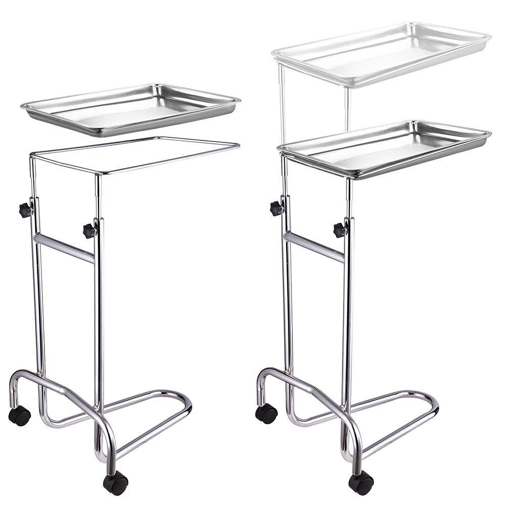 Rolling Stainless Steel Mayo Tray Medical Instrument Stand II